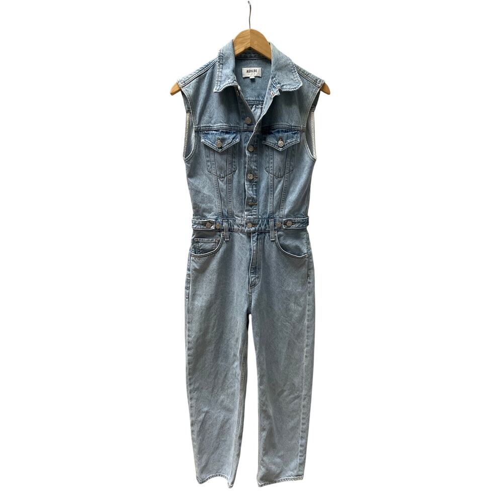 Agolde Women's Blanca Sleeveless Denim Jumpsuit Drive size 0